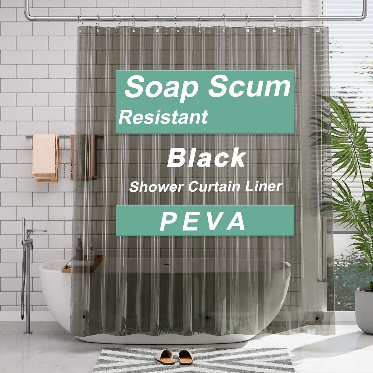 AmazerBath Shower Curtain Liner, 72x72 Clear Shower Curtain Liner, Waterproof Plastic Shower Liner, Cute Lightweight PEVA Shower Curtain for Bathroom with 3 Magnets and 12 Rustproof Metal Grommets
