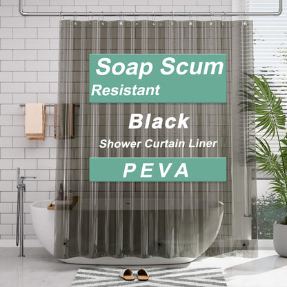 AmazerBath Shower Curtain Liner, 72x72 Clear Shower Curtain Liner, Waterproof Plastic Shower Liner, Cute Lightweight PEVA Shower Curtain for Bathroom with 3 Magnets and 12 Rustproof Metal Grommets