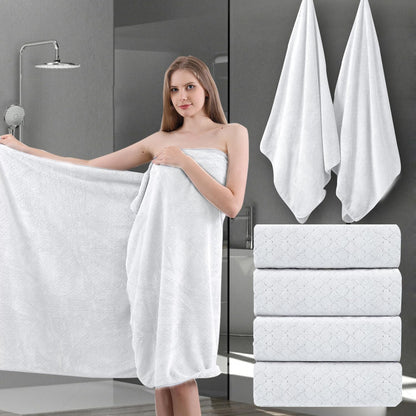 Ycosy 8-Piece Bath Towels Set,2 Oversized Bath Sheet,2 Hand Towels and 4 Washcloths - 600 GSM Soft Microfiber Highly Absorbent Quick Dry Shower Towel Collection for Bathroom Hotel and Spa,Mint Green