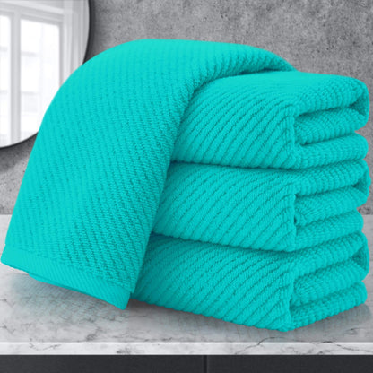 VOOVA & MOVAS 6PC Towel Set, 100% Cotton, Aqua Teal