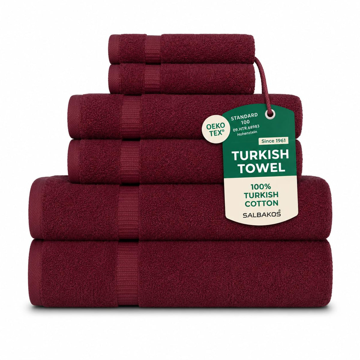 SALBAKOS 4-Piece 100% Turkish Cotton Bath Towels, 27x54 inch, White