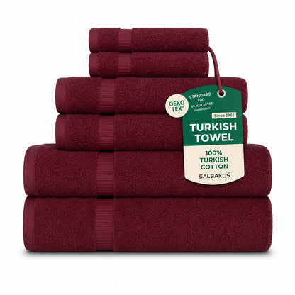 SALBAKOS 4-Piece 100% Turkish Cotton Bath Towels, 27x54 inch, White