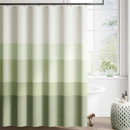 jinchan Ombre Ocean Blue Shower Curtain for Bathroom 70x72 Inch 12 Hooks