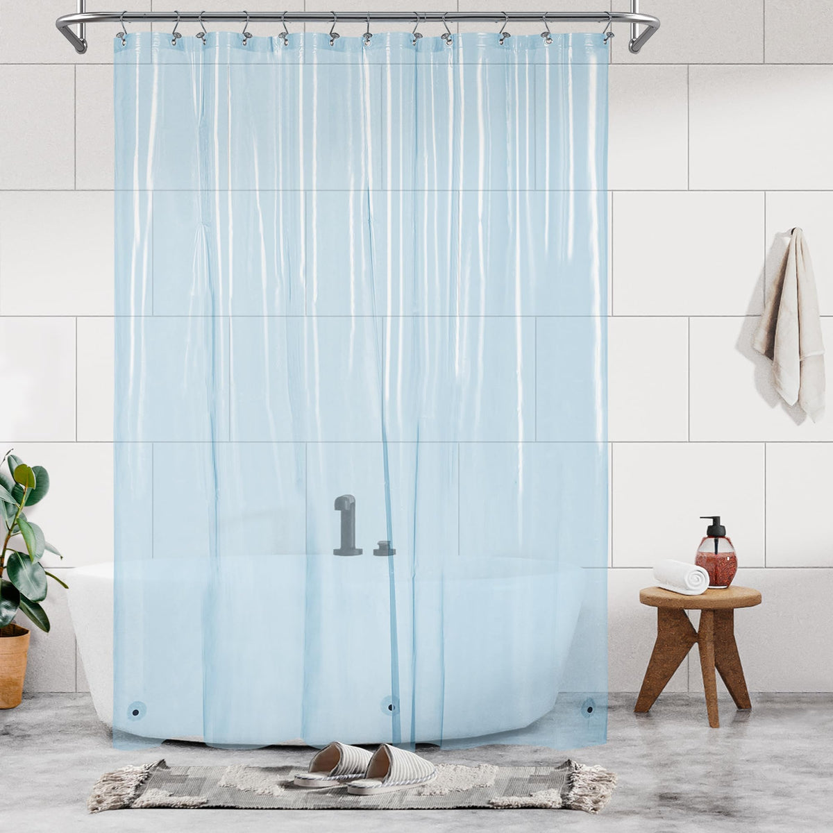 Barossa Design Oeko-tex Certified Shower Curtain Liner Standard Size, Clear
