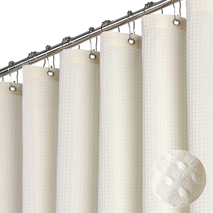 Dynamene Waffle Shower Curtain 256 GSM Heavy Duty Fabric 72"x72" Sage Green