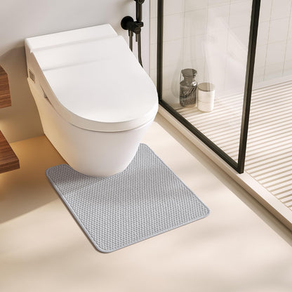 TYUU Bathroom Rugs Non Slip Washable, Super Absorbent Thin Bath Mat Small Quick Dry Low Pile Bathroom Rug, White 16"x24" / 1'4" x 2'