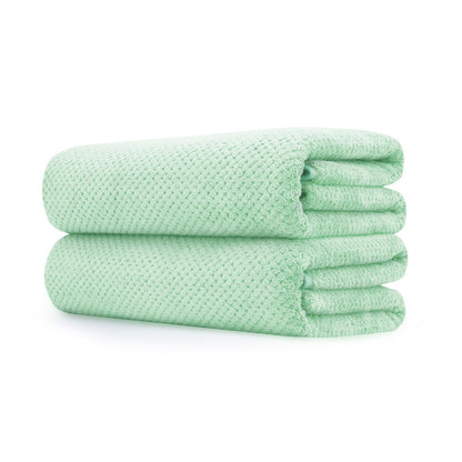 MaopaoBeauty 2 Pack Bath Towel Set 35" x 70", Extra Large Waffle Bath Towel Set, Microfiber Super Soft Highly Absorbent, Sturdy Quick Drying Towels for Bathroom, Gym, Sports, Yoga (2PCS Light Blue)