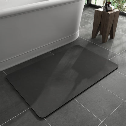 MontVoo -Bath Mat-Rubber Backing Non SlipThin Bathroom Rugs Fit Under Door- Quick Dry Absorbent Faux Suede Surface Grey Bathroom Floor Mats-Shower Rug for in Front of Bathtub Shower Gray 16x24