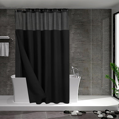 N&Y HOME Waffle Weave Shower Curtain with Snap-in Liner Set White, 71x72