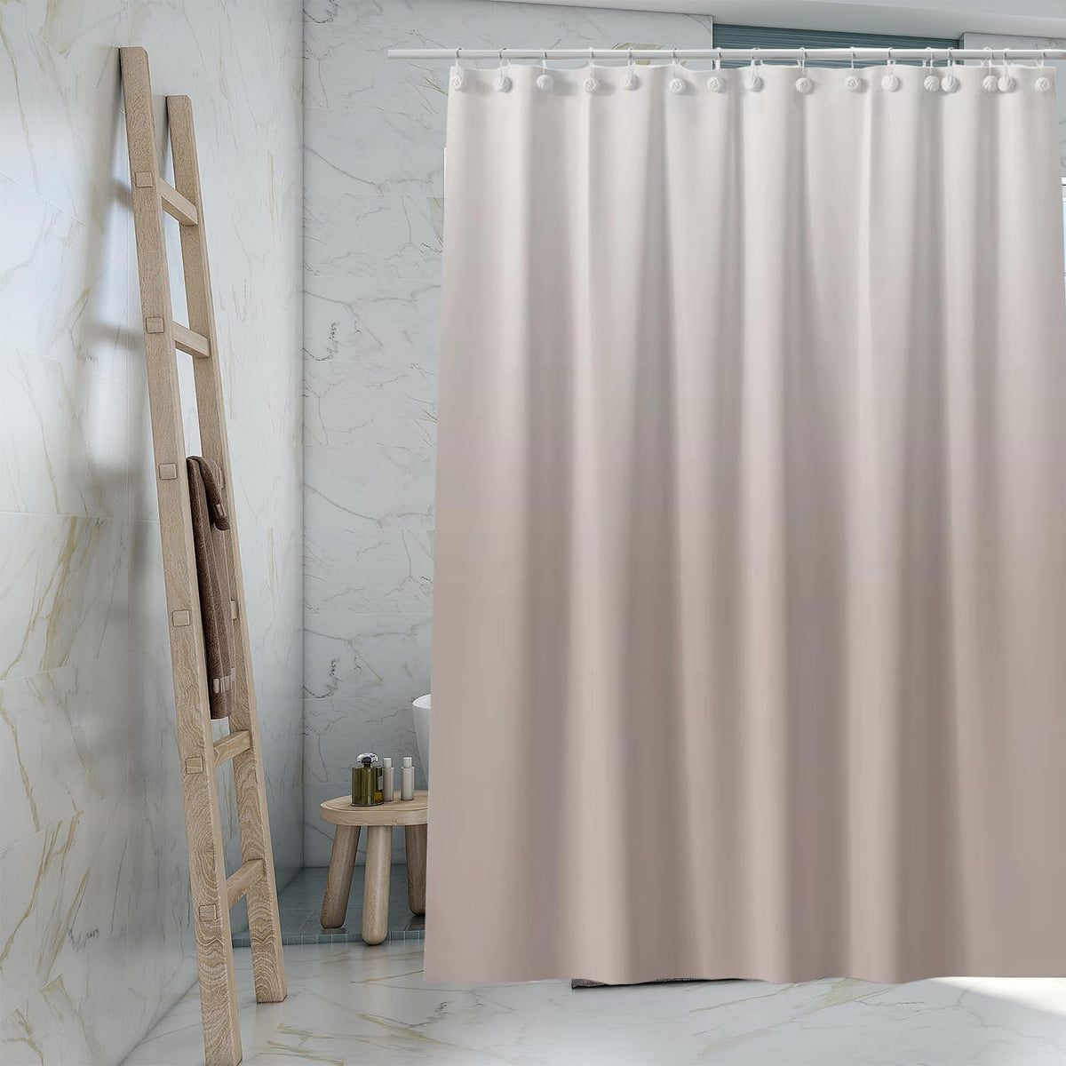 TIKABC Black Shower Curtain Liner, 4G PEVA Shower Liner, Plastic Waterproof Shower Curtains, 72x72 inch with Grommet Holes 3 Magnetic Weights(Black)