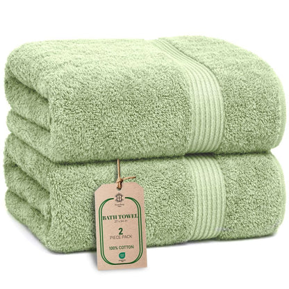 Luxe 2-Piece Bath Towel Set – Large Soft Cotton Towels, Absorbent, Durable & Skin-Friendly, Machine Washable, 27 x 54 in (Sand)