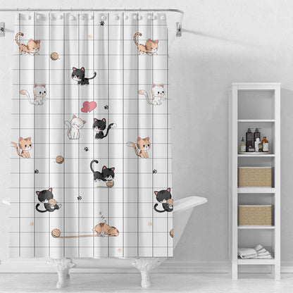 TIKABC Black Shower Curtain Liner, 4G PEVA Shower Liner, Plastic Waterproof Shower Curtains, 72x72 inch with Grommet Holes 3 Magnetic Weights(Black)