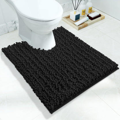 Yimobra Bathroom Rugs Non-Slip Washable – Extra Soft & Absorbent Chenille Bath Mat, Quick-Dry Plush Shaggy Floor & Vanity Bath Rugs for Tub & Shower, Modern Home Decor Accessories, 24 x 17, Grey
