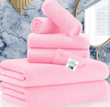 VOOVA & MOVAS 6PC Towel Set, 100% Cotton, Aqua Teal