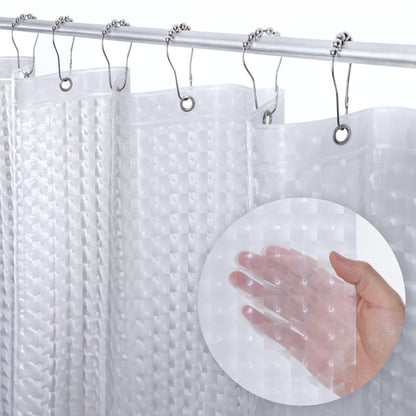 LiBa Shower Curtain PEVA 8G, 72x72 Inch Waterproof White