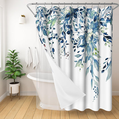 Boho Mid Century Shower Curtain, Modern Abstract with Hooks 72x72
