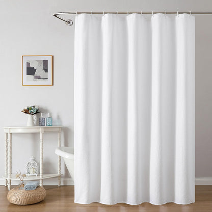 OWENIE Pink Shower Curtain for Bathroom 72x72 Inch, 3D Embossed Textured Waffle Fabric Shower Curtains, Soft Hotel Farmhouse Style, Water Repellent, Machine Washable, Pink, 72" W x 72" L