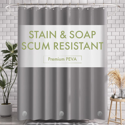 AmazerBath Shower Curtain Liner, 72x72 Clear Shower Curtain Liner, Waterproof Plastic Shower Liner, Cute Lightweight PEVA Shower Curtain for Bathroom with 3 Magnets and 12 Rustproof Metal Grommets