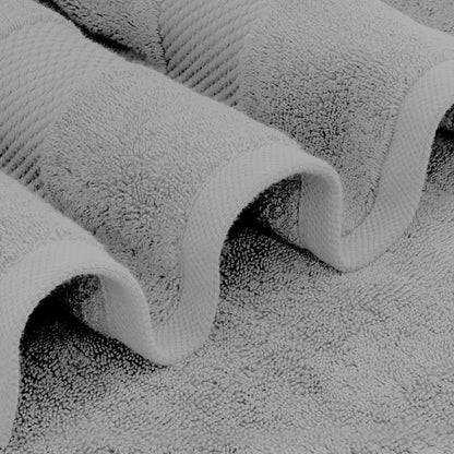 White Classic Luxury Dolphin Gray Bath Towels 4 Pack, 27x54, Turkish Cotton