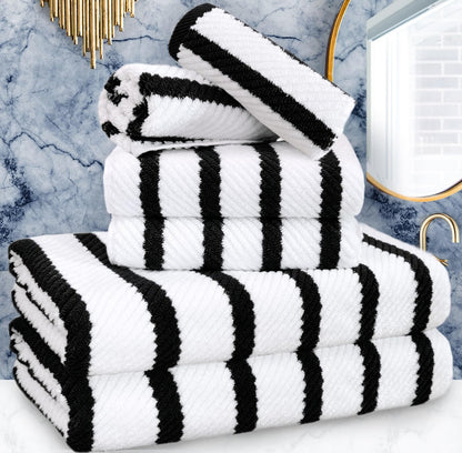 VOOVA & MOVAS 6PC Towel Set, 100% Cotton, Aqua Teal