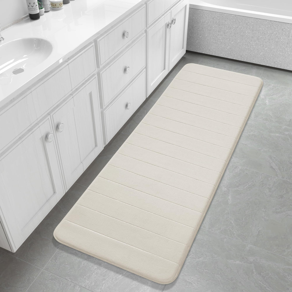 Yimobra Memory Foam Bath Mat, Super Soft & Absorbent Bathroom Rug, Grey