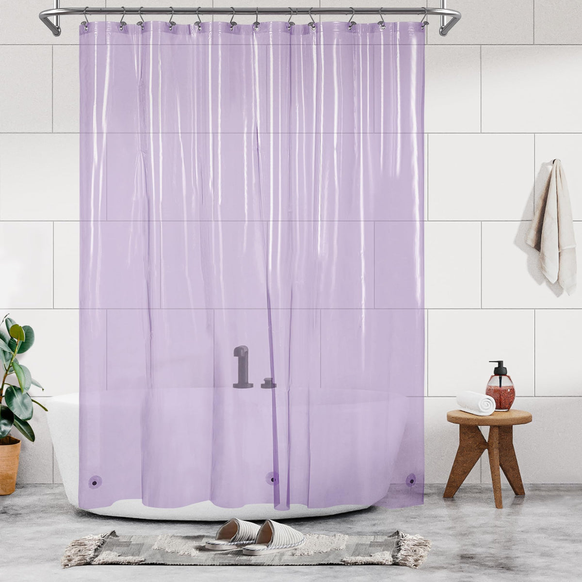 Barossa Design Oeko-tex Certified Shower Curtain Liner Standard Size, Clear