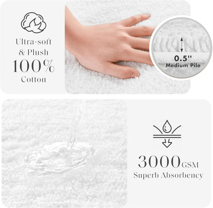 Madison Park Splendor Reversible 100% Cotton Bath Rug, 20 x 30, White