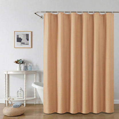 OWENIE Pink Shower Curtain for Bathroom 72x72 Inch, 3D Embossed Textured Waffle Fabric Shower Curtains, Soft Hotel Farmhouse Style, Water Repellent, Machine Washable, Pink, 72" W x 72" L
