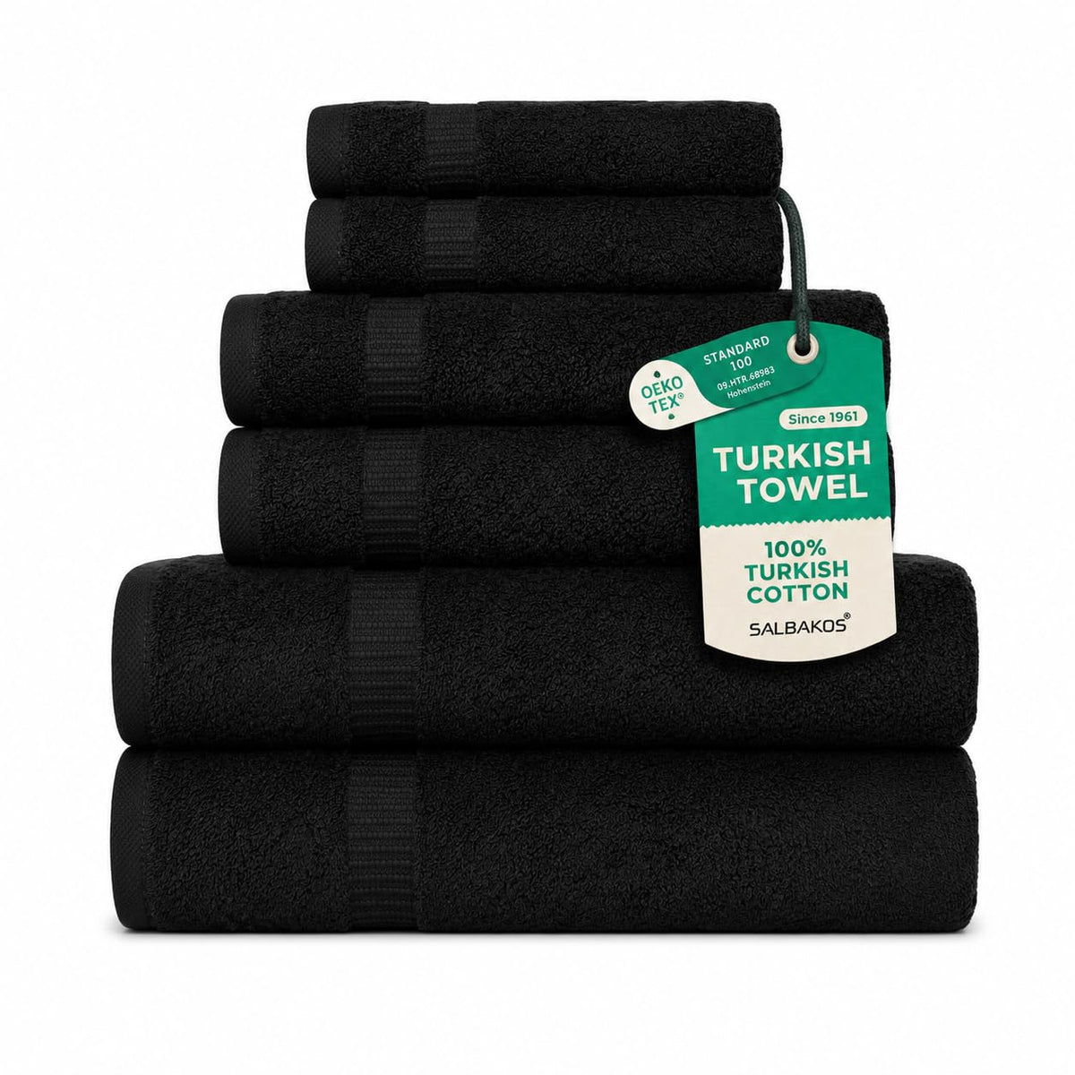 SALBAKOS 4-Piece 100% Turkish Cotton Bath Towels, 27x54 inch, White