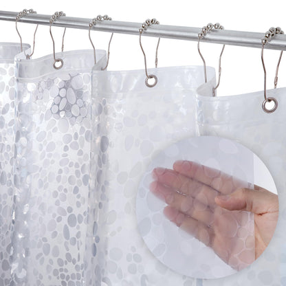 LiBa Shower Curtain PEVA 8G, 72x72 Inch Waterproof White