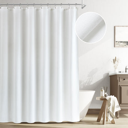 Naturoom Linen Shower Curtain 72 Inch Long for Bathroom Beige 1 Panel