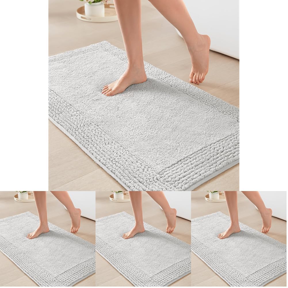 Madison Park Splendor Reversible 100% Cotton Bath Rug, 20 x 30, White
