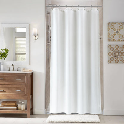 Naturoom Linen Shower Curtain 72 Inch Long for Bathroom Beige 1 Panel
