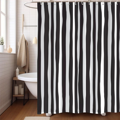 Boho Mid Century Shower Curtain, Modern Abstract with Hooks 72x72