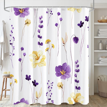 Gibelle Sage Green Beige Watercolor Floral Fabric Shower Curtain 72x72