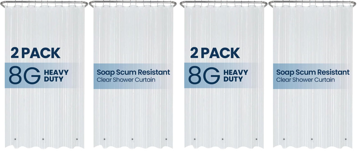 LiBa Shower Curtain PEVA 8G, 72x72 Inch Waterproof White