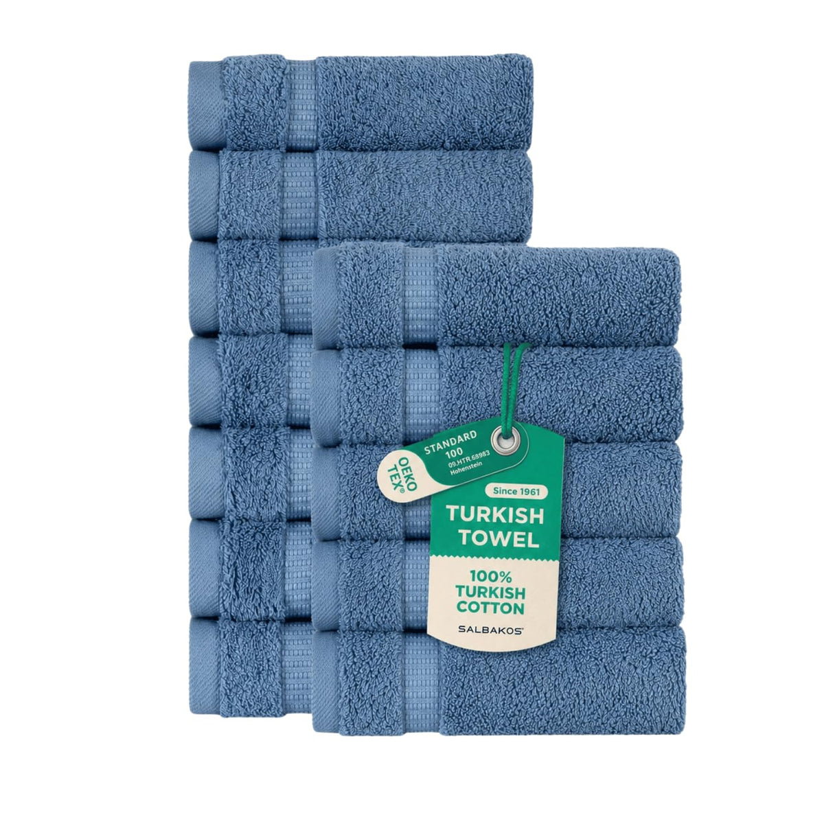 SALBAKOS 4-Piece 100% Turkish Cotton Bath Towels, 27x54 inch, White