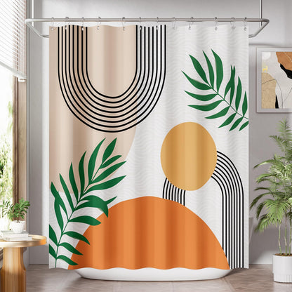 AmazerBath Shower Curtain, Cloth Ombre Black Shower Curtain Set with 12 Hooks, Washable Fabric Black and White Shower Curtain, Rustic Farmhouse Bathroom Shower Curtain, 72x72 Inches