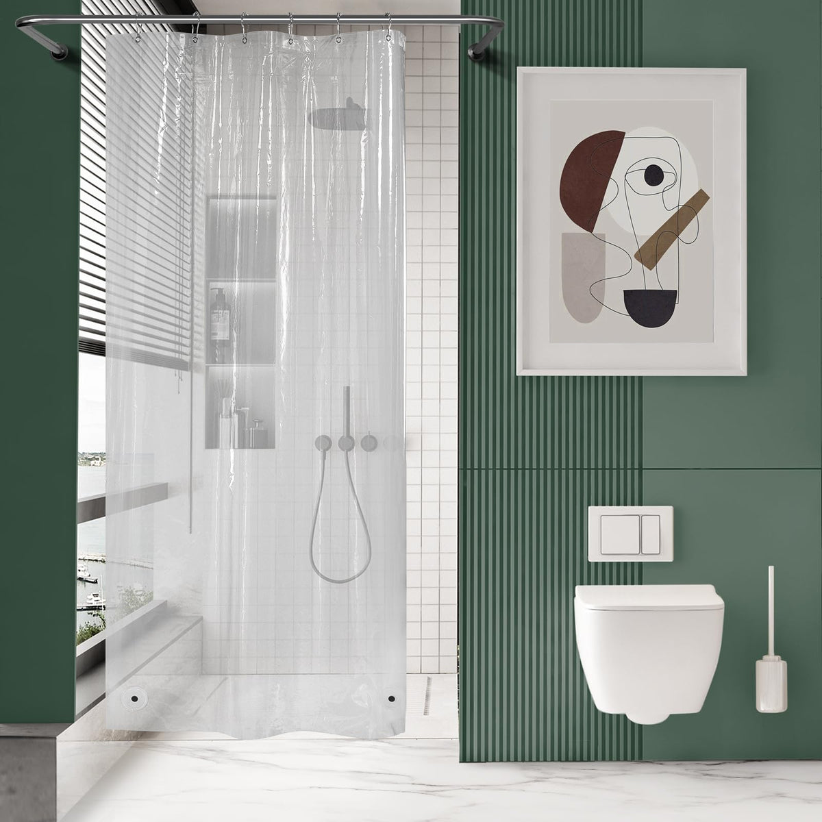 AmazerBath Shower Curtain Liner, 72x72 Clear Shower Curtain Liner, Waterproof Plastic Shower Liner, Cute Lightweight PEVA Shower Curtain for Bathroom with 3 Magnets and 12 Rustproof Metal Grommets