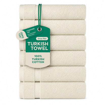 SALBAKOS 4-Piece 100% Turkish Cotton Bath Towels, 27x54 inch, White