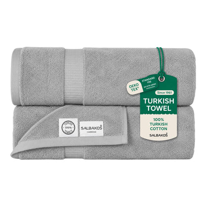 SALBAKOS 4-Piece 100% Turkish Cotton Bath Towels, 27x54 inch, White