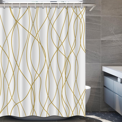 Striped Shower Curtain for Bathroom, Grey White, 72" W x 72" L