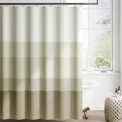 jinchan Ombre Ocean Blue Shower Curtain for Bathroom 70x72 Inch 12 Hooks
