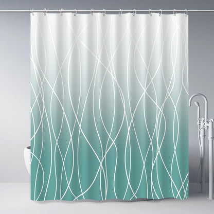 Striped Shower Curtain for Bathroom, Grey White, 72" W x 72" L