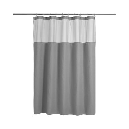 N&Y HOME Waffle Weave Shower Curtain with Snap-in Liner Set White, 71x72