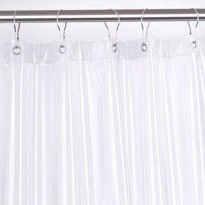 White Shower Curtain Liner,72 x 84 Inches Vinyl 10 G Heavy Duty Plastic Shower Curtain,Waterproof Weighted Bathroom Shower Liner