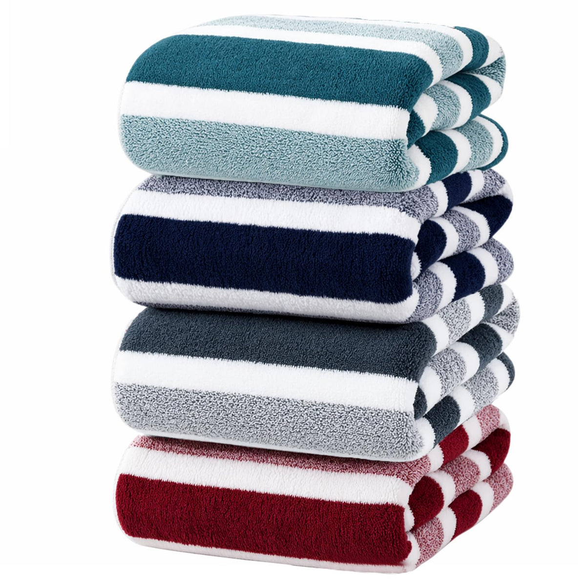 4 Pcs Large Microfiber Bath Towel Set, 34.6" x 67"(Gray)
