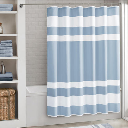 Madison Park Spa Waffle Shower Curtain for Bathroom, 72 x 72, Grey