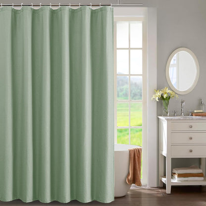 OWENIE Pink Shower Curtain for Bathroom 72x72 Inch, 3D Embossed Textured Waffle Fabric Shower Curtains, Soft Hotel Farmhouse Style, Water Repellent, Machine Washable, Pink, 72" W x 72" L