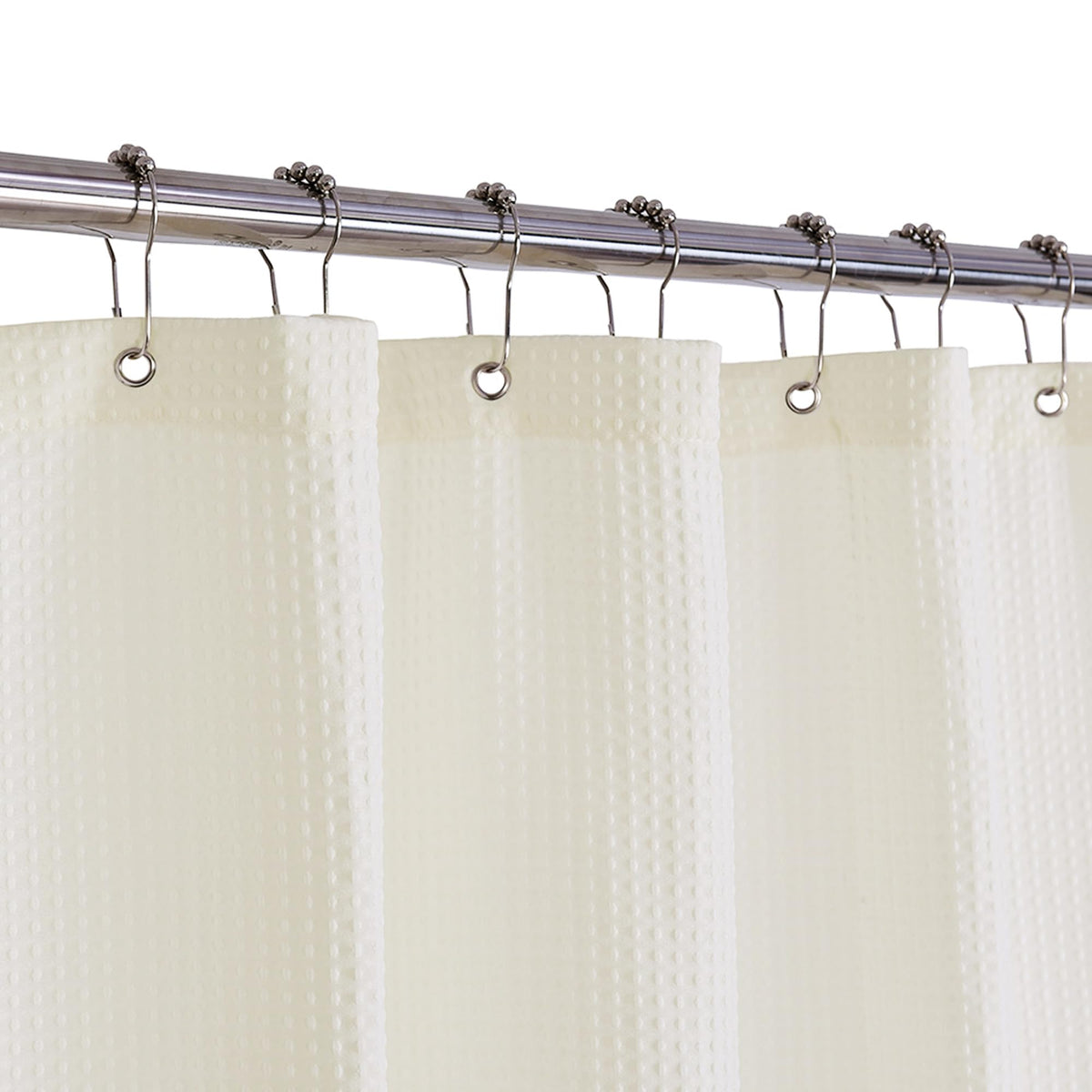 Barossa Design Waffle Weave Extra Long Shower Curtain White 84 Inch Length